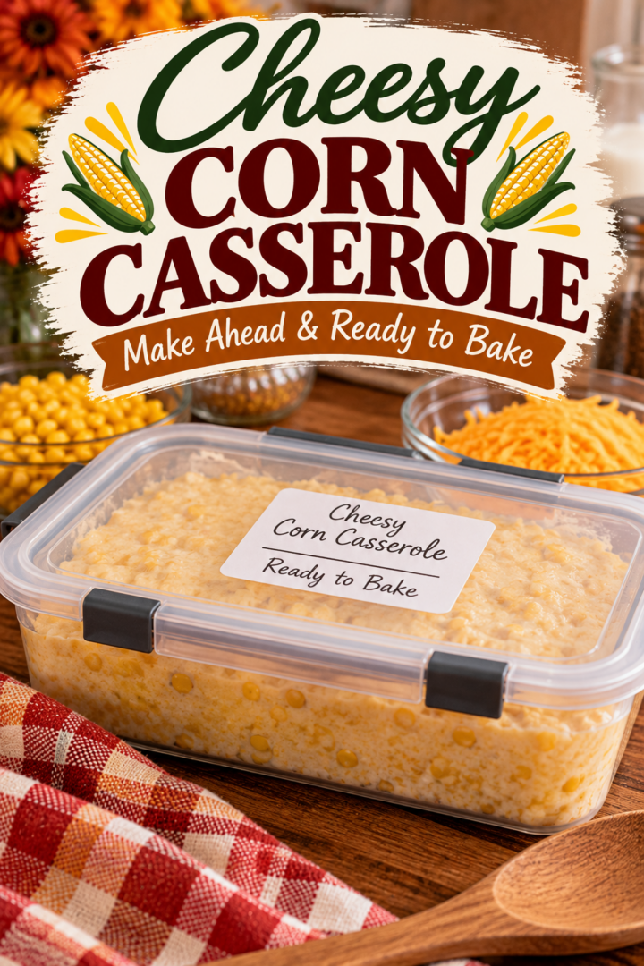 cheesy corn casserole - prep ahead