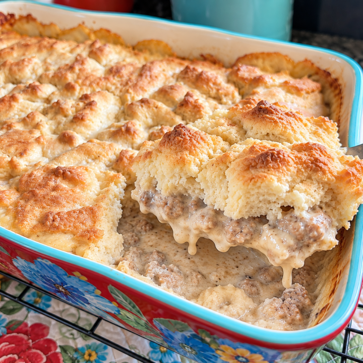 Southern Biscuits and Sausage Gravy Casserole