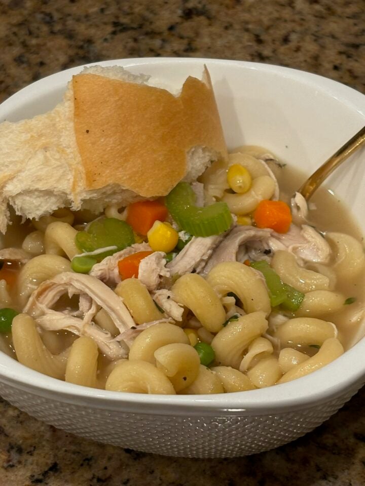bowl of chicken noodle soup