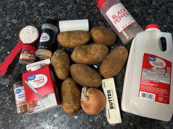 Old-Fashioned Creamy Scalloped Potatoe ingredients