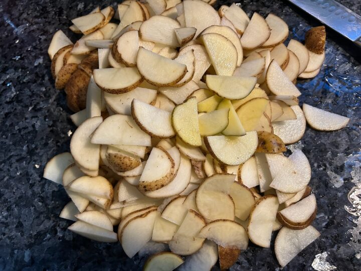 sliced potatoes