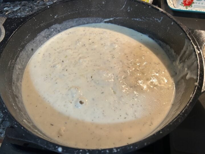 sauce in pan