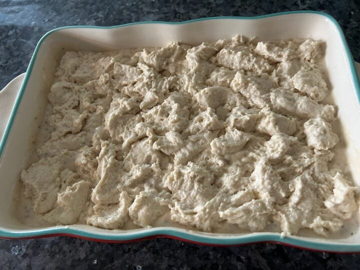 Biscuits and Sausage Gravy before baking