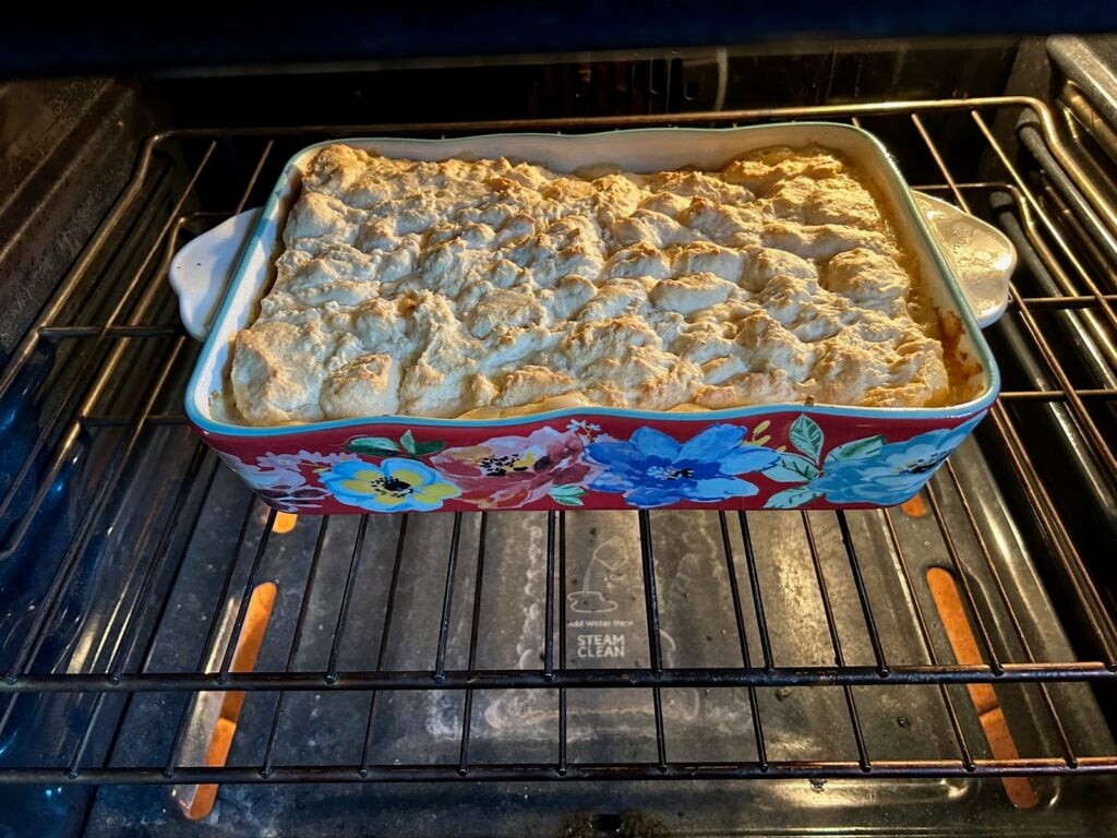 Biscuits and Sausage Gravy in oven