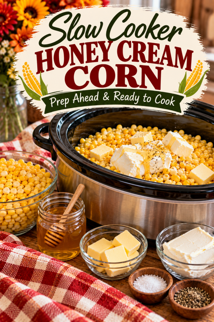 slow cooker honey cream corn - prep ahead